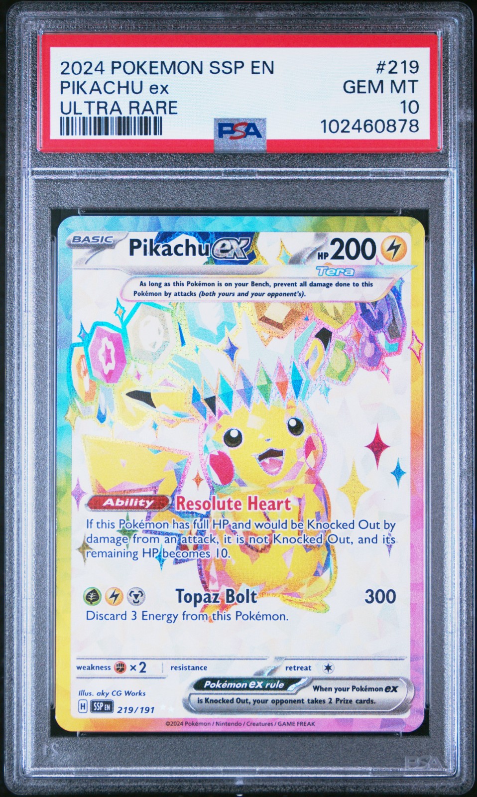 2024 POKEMON SSP EN-SURGING SPARKS #219 PIKACHU ex ULTRA RARE